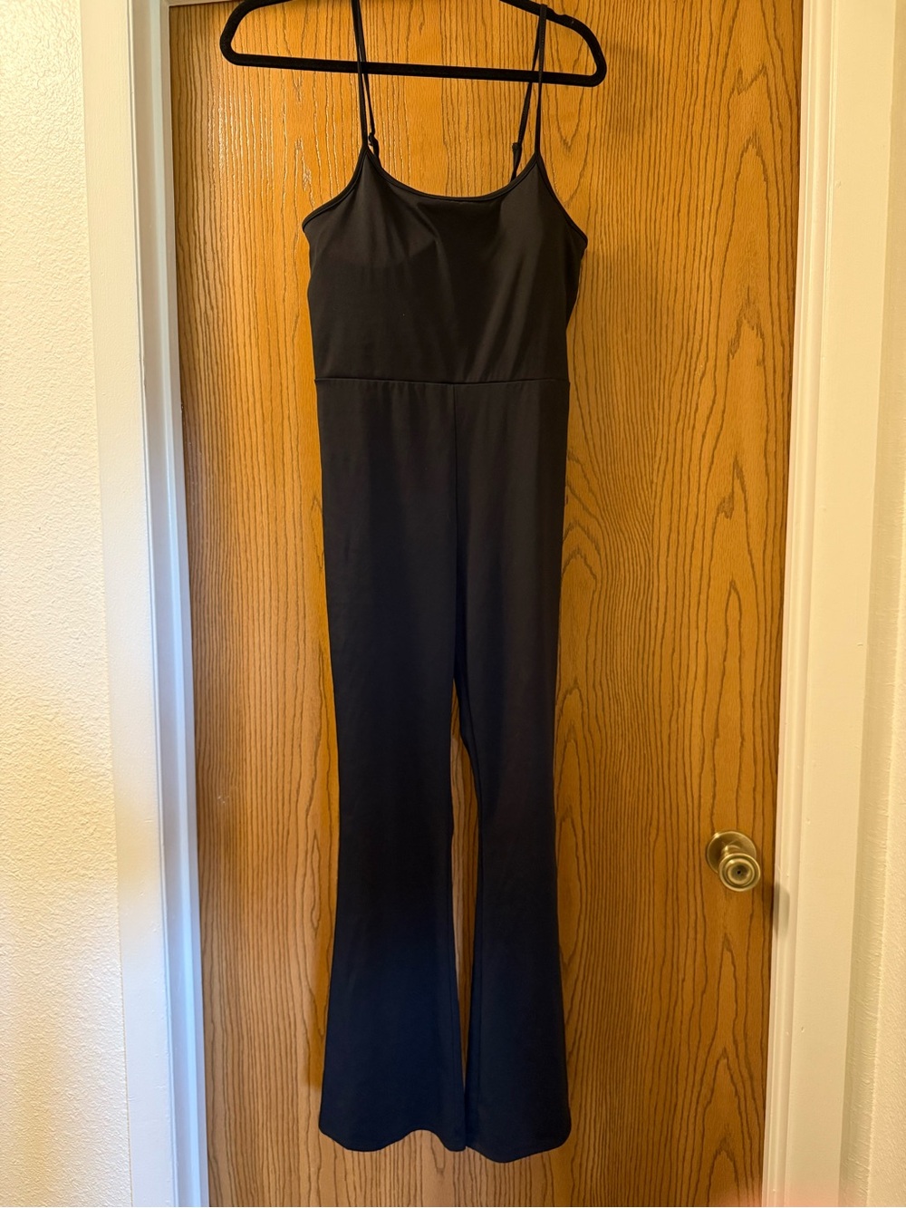 No Boundaries Black Spaghetti-Strap Stretch Jumpsuit
